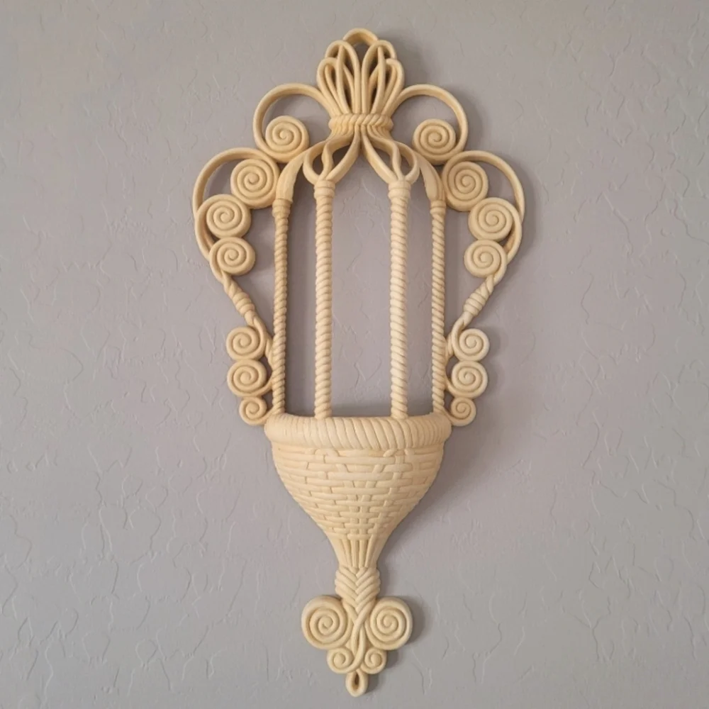 1972 MCM Burwood Cream Birdcage Wall Hanging Pocket Planter